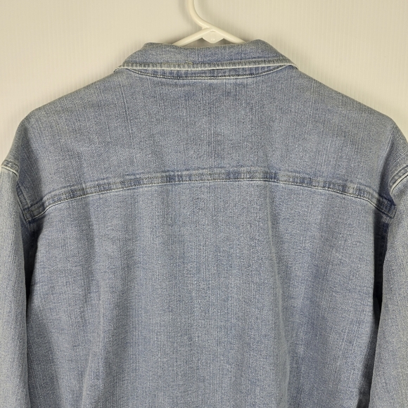 NWT Frye Men's Light Wash Denim Shirt Long Sleeve Metal Buttons Size L Casual - Picture 5 of 14
